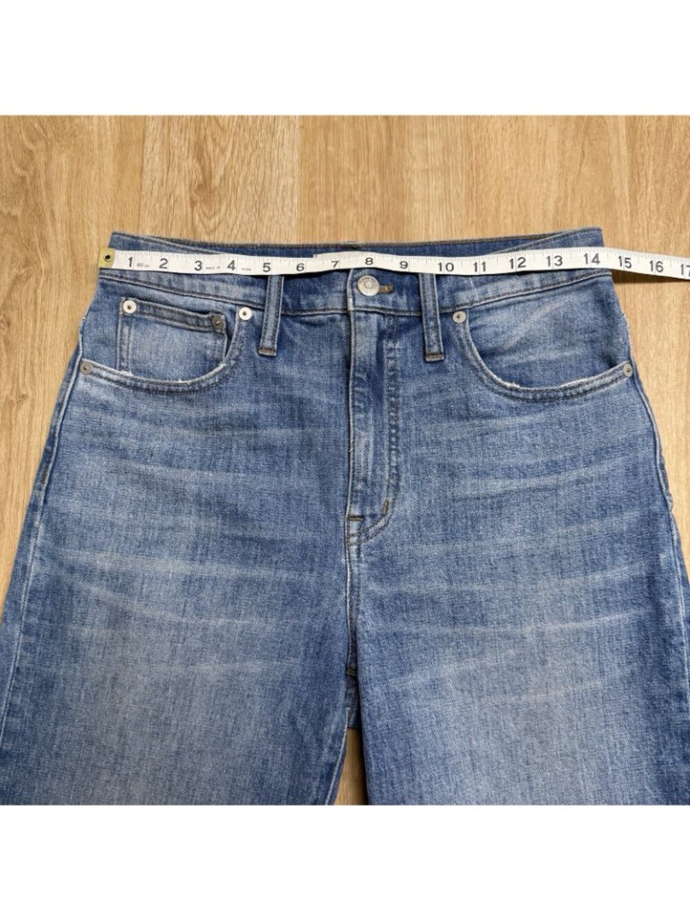 MADEWELL JEANS SLIM WIDE LEG FULL LENGTH SIZE 27 AJ367 HIGH RISE COTTON STRETCH - Picture 10 of 13